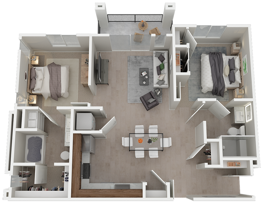 Emerald two bedroom floor plan
